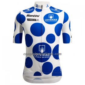 Maglia 2022 LA Vuelta Manica Corta Blu Bianco
